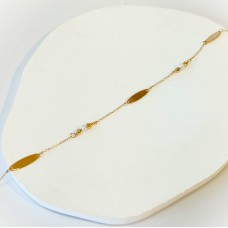 Βραχιόλι σε Κίτρινο Χρυσό 9Κ με μαργαριτάρι (μέρος σετ) (BR135)